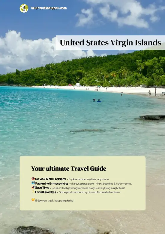 example page 0 from our offline Travel Guide for United States Virgin Islands